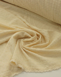 Tecido Crepe Enrugado com Elastano Creme