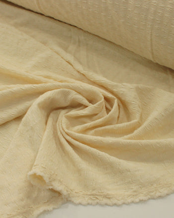 Tecido Crepe Enrugado com Elastano Creme