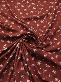Tecido Viscose Estampa Floral Rosa Amarelo e Terracota