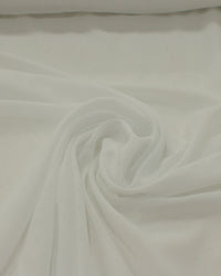 Tecido Crepe Chiffon Brocado Flores Branco