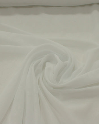 Tecido Crepe Chiffon Brocado Flores Branco