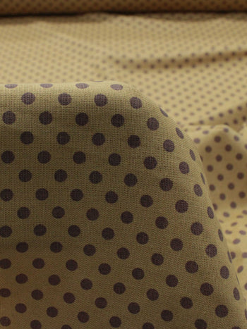 Tecido Linho Misto Micro Poá Marrom e Amarelo