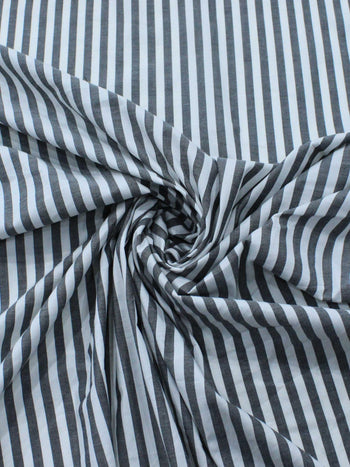 Tecido Tricoline Mista com Elastano Listras Preto e Branco