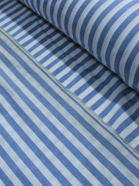 Tecido Tricoline Mista Listras Azul e Branco