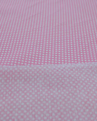 Tecido Tricoline Mista Poá Rosa e Branco