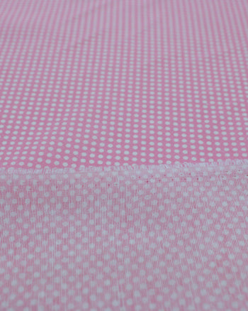 Tecido Tricoline Mista Poá Rosa e Branco