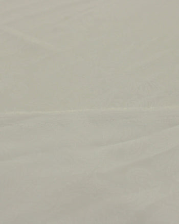 Tecido Crepe Chiffon Brocado Flores Branco