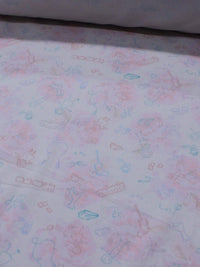 Tecido Sarja Mista Pinturas Rosa