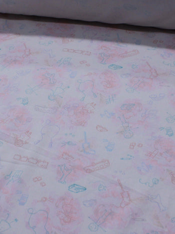 Tecido Sarja Mista Pinturas Rosa