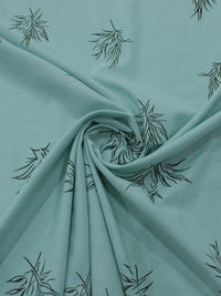 Tecido Linho Misto Camisaria Folhagens Tons de Verde