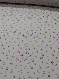 Tecido Viscose Texturizada Flores Verde Rosa e Nude