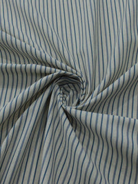 Tecido Linho Misto Micro Listras Azul e Cru