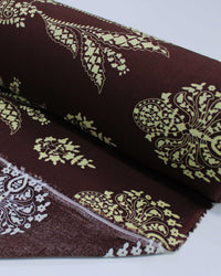 Tecido Viscose Arabescos em Cashmere Creme e Marrom