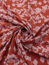 Tecido Viscose Estampa Floral Rosa e Terracota