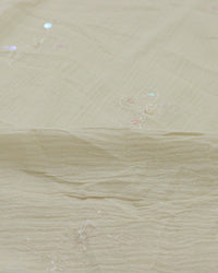 Tecido Crepe de Algodão Bordado Bege