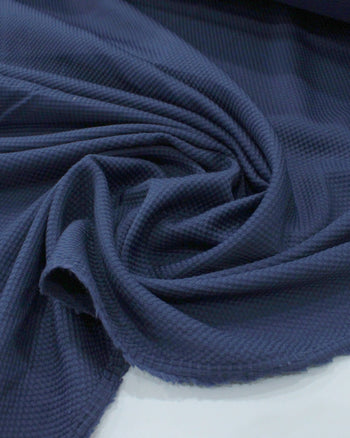 Tecido Crepe Texturizado 3D Azul Marinho