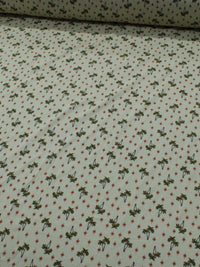 Tecido Viscose Texturizada Coqueiros e Estrelas Marrom Verde e Amarelo Claro