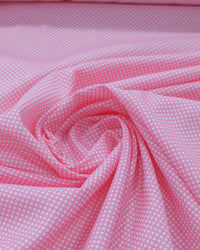 Tecido Tricoline Mista Poá Rosa e Branco