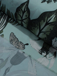 Tecido Crepe Silk Folhagens Verde