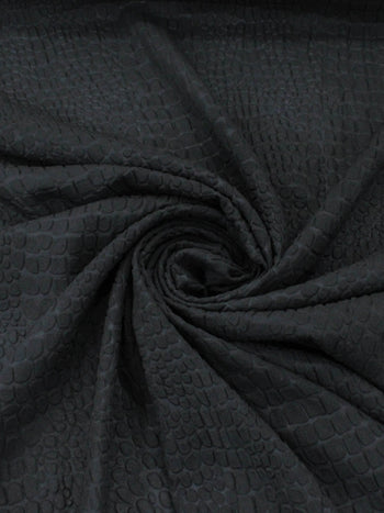 Tecido Crepe GGT Textura Crocodilo Preto