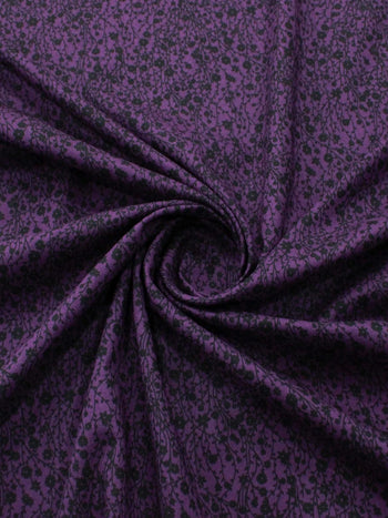 Tecido Linho Misto Ramos Roxo e Preto