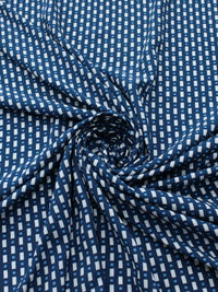 Tecido Viscose Estampa Geométrica Tons de Azul