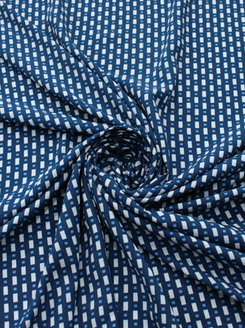 Tecido Viscose Estampa Geométrica Tons de Azul