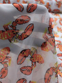 Tecido Crepe Chiffon Lagosta Laranja