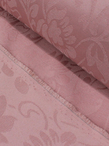 Tecido Microfibra de Alfaiataria Brocado com Elastano Rosa Chá