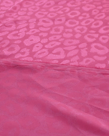 Tecido Cetim Brocado Animal Print Rosa