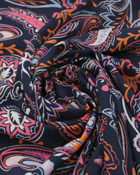 Tecido Viscose Macro Cashmere Azul Marinho e Colorido