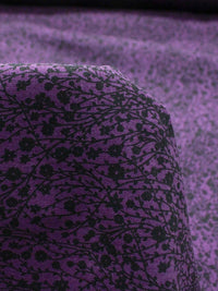 Tecido Linho Misto Ramos Roxo e Preto
