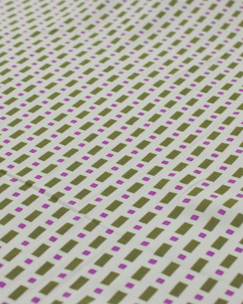 Tecido Viscose Desenhos Geométricos Verde e Roxo