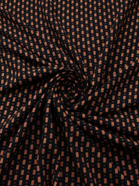 Tecido Viscose Estampa Geométrica Marrom e Preto
