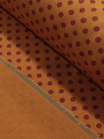Tecido Linho Misto Micro Poá Vermelho e Ferrugem
