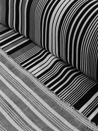 Tecido Viscose Listrado Preto e Creme