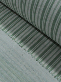 Tecido Linho Misto Listras Duplas Verde e Creme