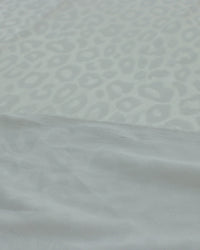 Tecido Cetim Brocado Animal Print Branco