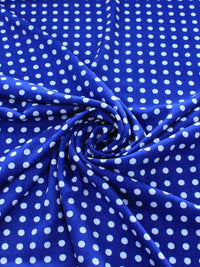 Tecido Viscose Poá Branco e Azul