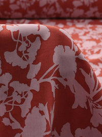 Tecido Viscose Estampa Floral Rosa e Terracota