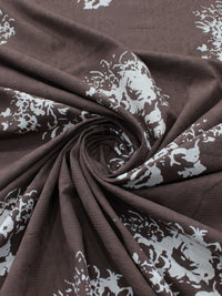 Tecido Jacquard Fino Flores Marrom