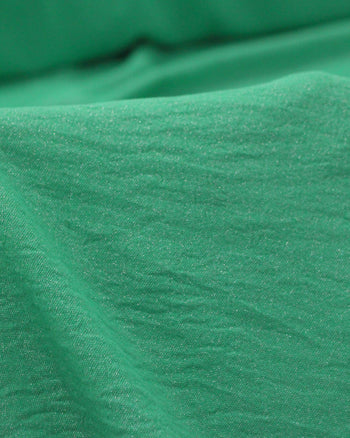 Tecido Crepe Enrugado Verde Bandeira