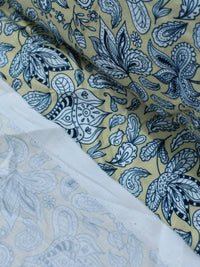 Tecido Tricoline Estampa Boho Azul Cobalto e Bege