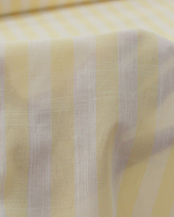 Tecido Cambraia de Linho Mista Italiano Listra Amarelo