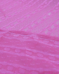 Tecido Crepe Chiffon Brocado com Brilho Rosa Pink