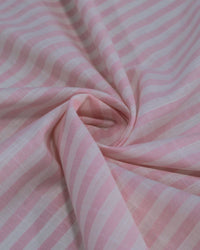 Tecido Tricoline Verano Flamê Listras Branco e Rosa Bebê