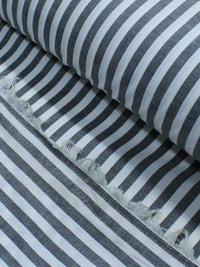 Tecido Tricoline Mista com Elastano Listras Preto e Branco