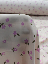 Tecido Viscose Texturizada Flores Verde Rosa e Nude