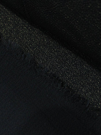 Tecido Crepe Bubble Metálico Dourado e Preto