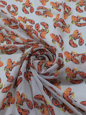 Tecido Crepe Chiffon Lagosta Laranja